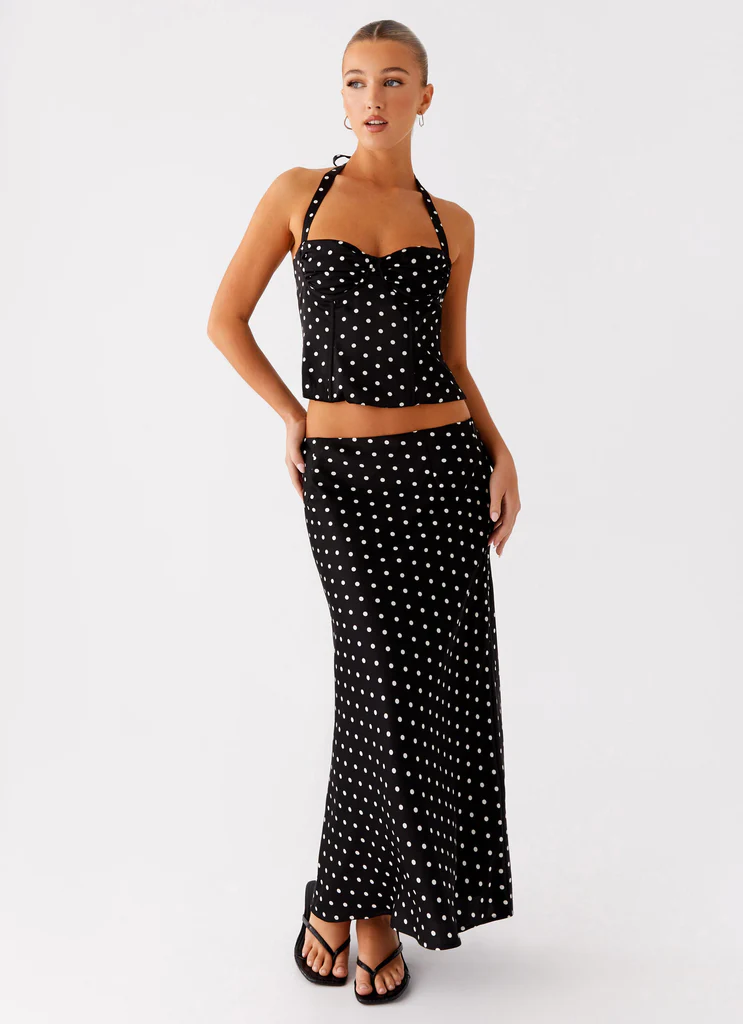 Breanne Midi Skirt - Puntini neri