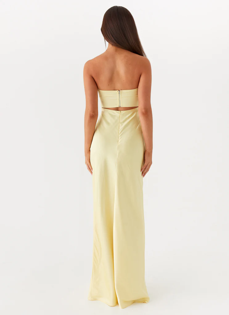 Abito Maxi Senza Spalline Tianna - Giallo