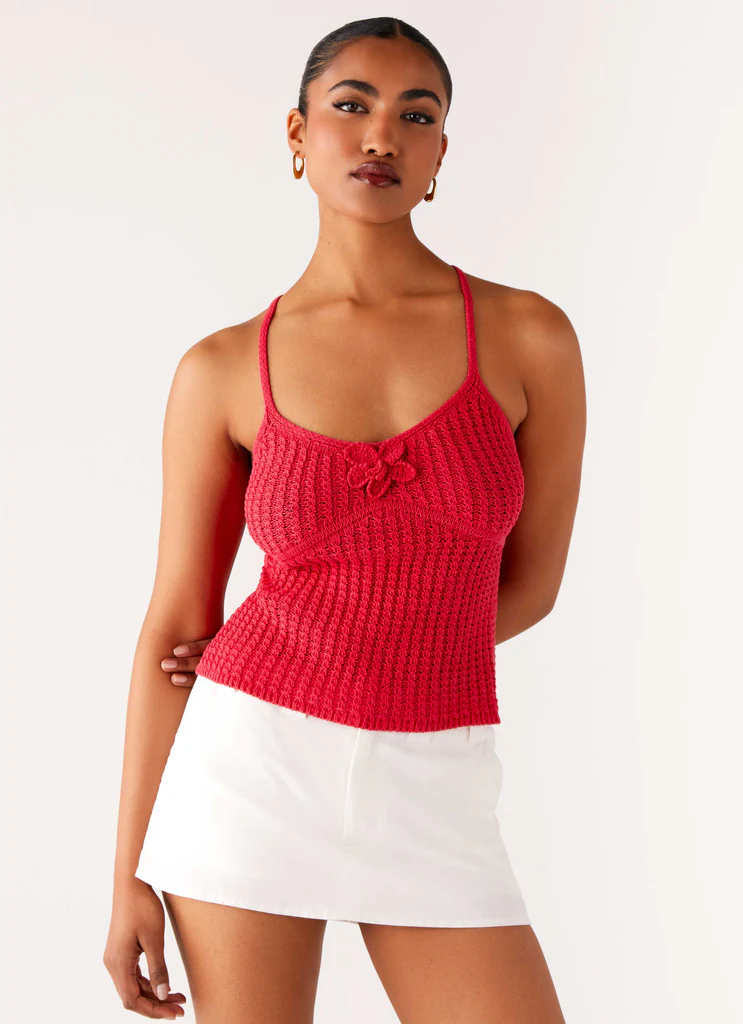 Top all'uncinetto Tiare - Fucsia