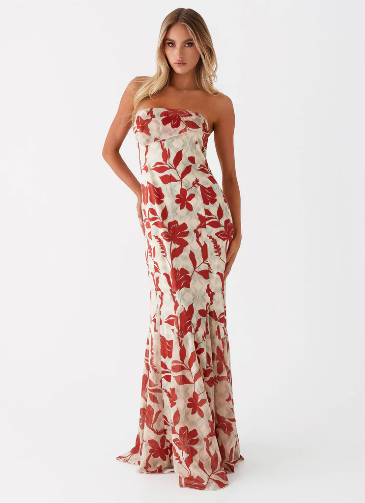 Vestito Maxi Willa - Fiori Rosso Verde