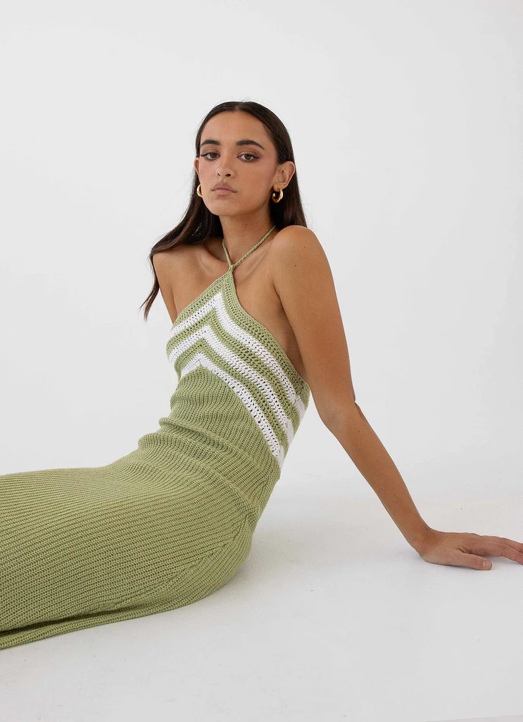 Abito Maxi in Maglia Maestoso - Forest