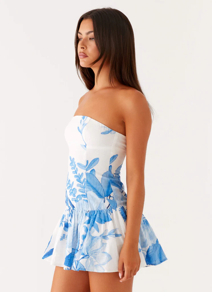 Mario Mini Dress - Stampato Floreale Blu
