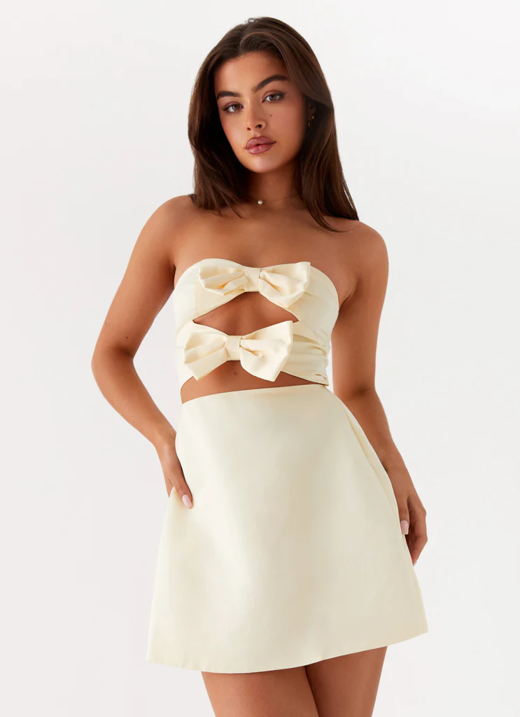 Mini Vestito con Fiocco Girl Crush - Limone