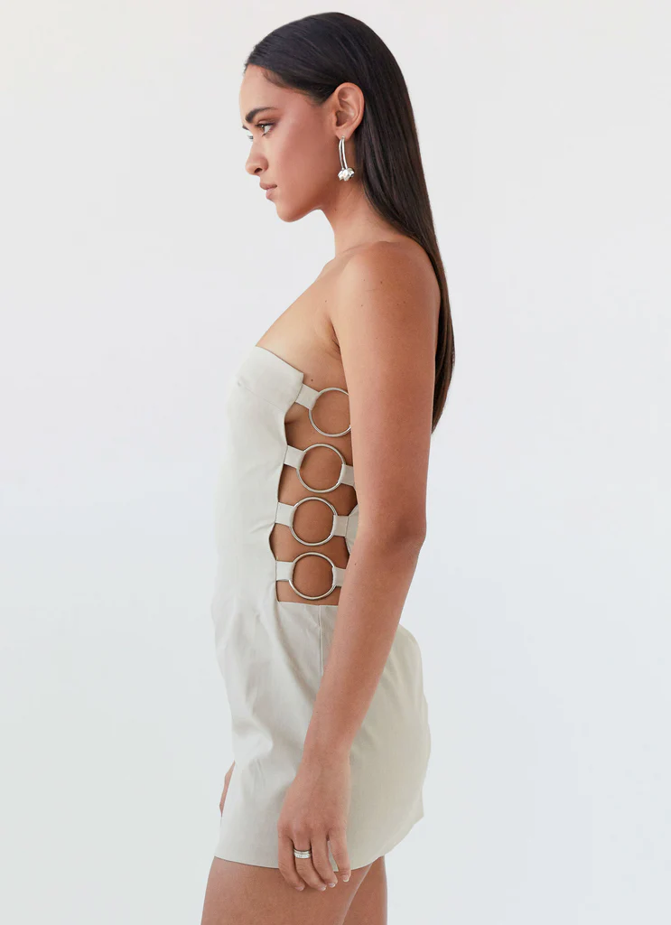 Vestito Mini Senza Spalline Conscio - Sabbia