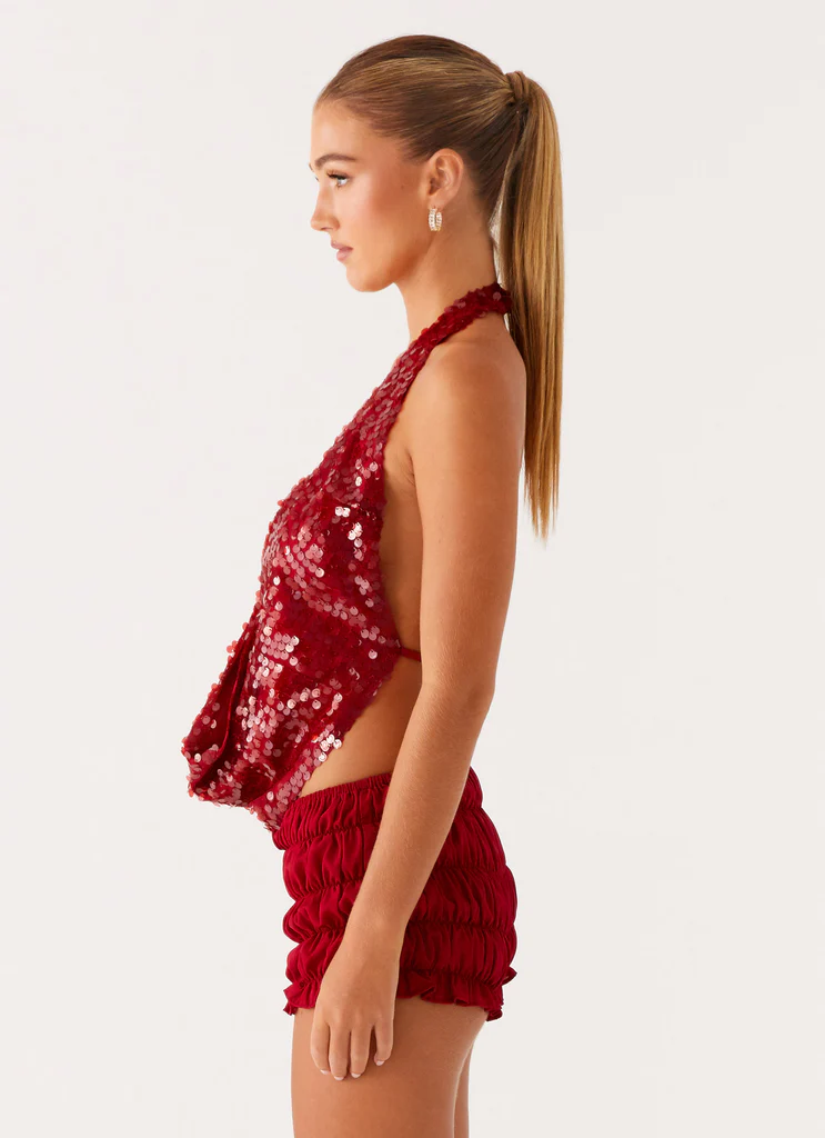 Top con scollo a camicia Rio Dreams - Rosso