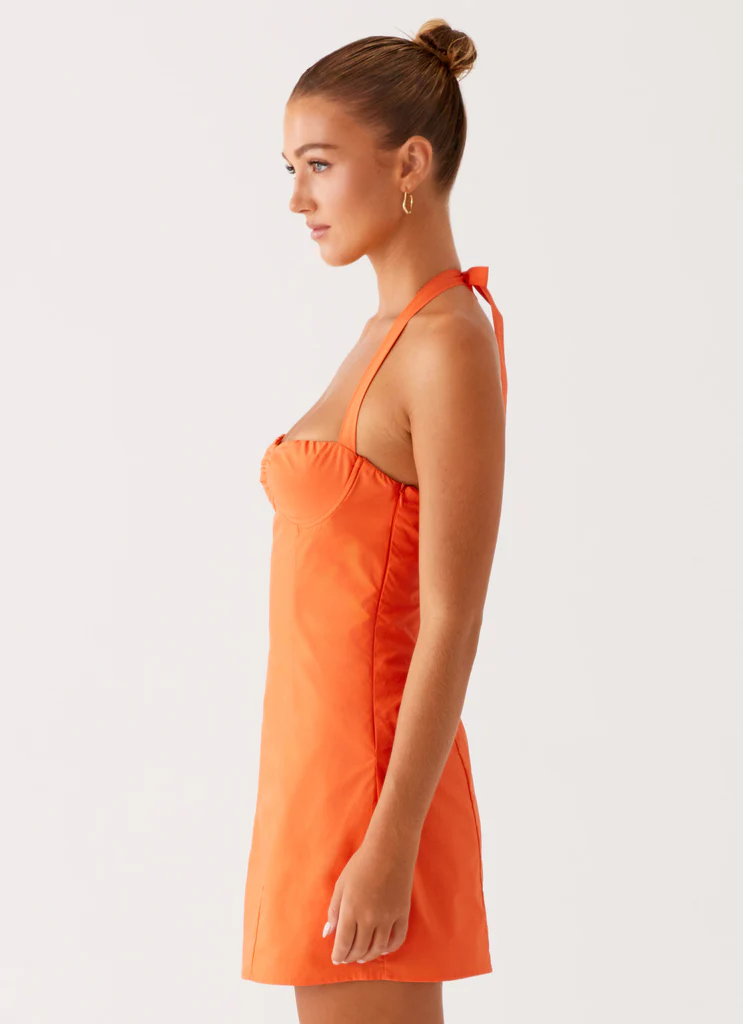 Vestito Mini a Spalline Contessa - Arancione