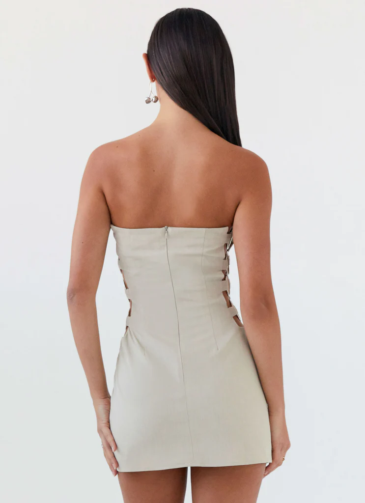 Vestito Mini Senza Spalline Conscio - Sabbia
