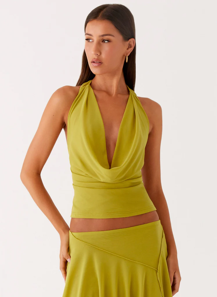 Top Camicia a Scialle Lustra - Lime