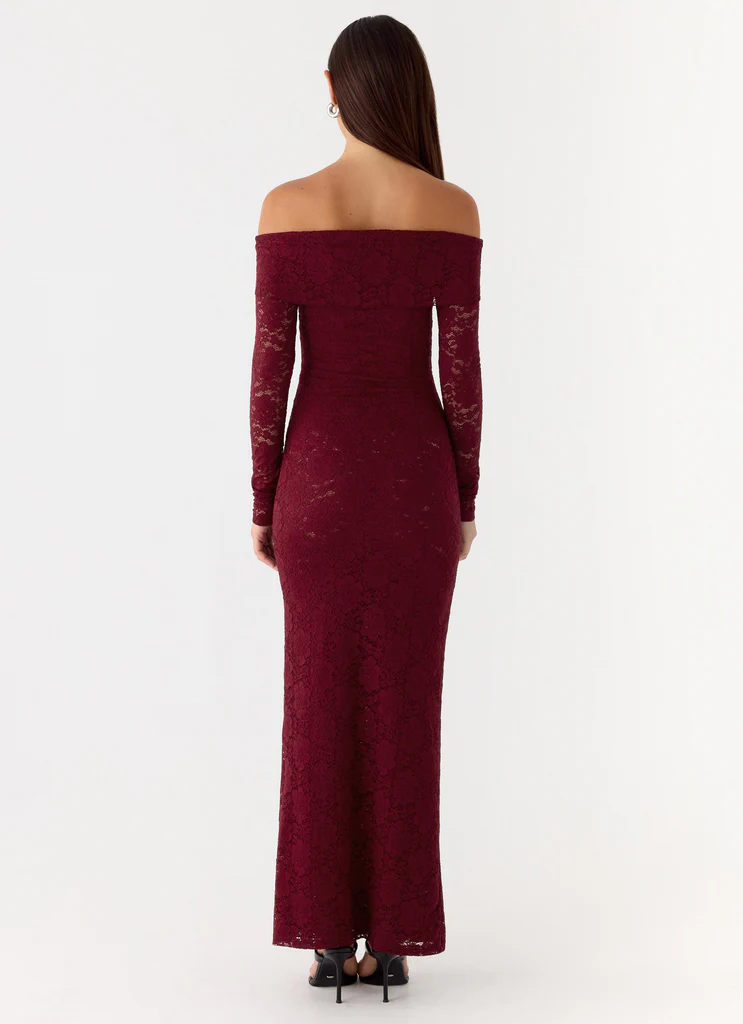 Vestito Maxi in Pizzo Yours Always - Merlot