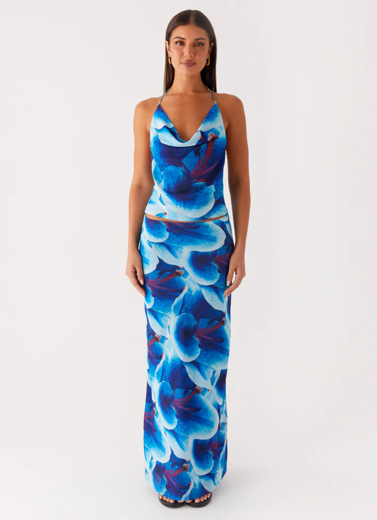 Top a spallino Another Life - Fiore di turchese