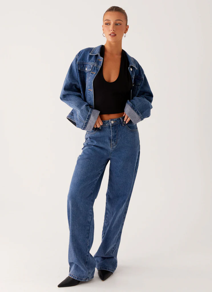 Jeans in Denim a Gambe Dritte Back Again - Blu Intenso