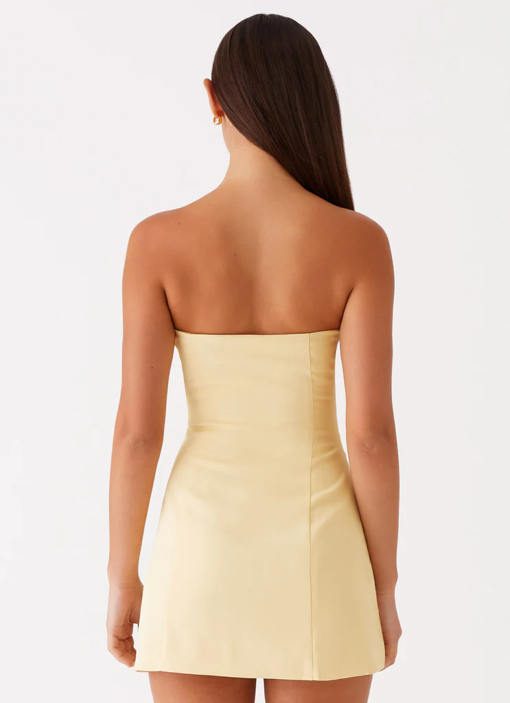 Vestito Mini Senza Spalline Ayanna - Giallo