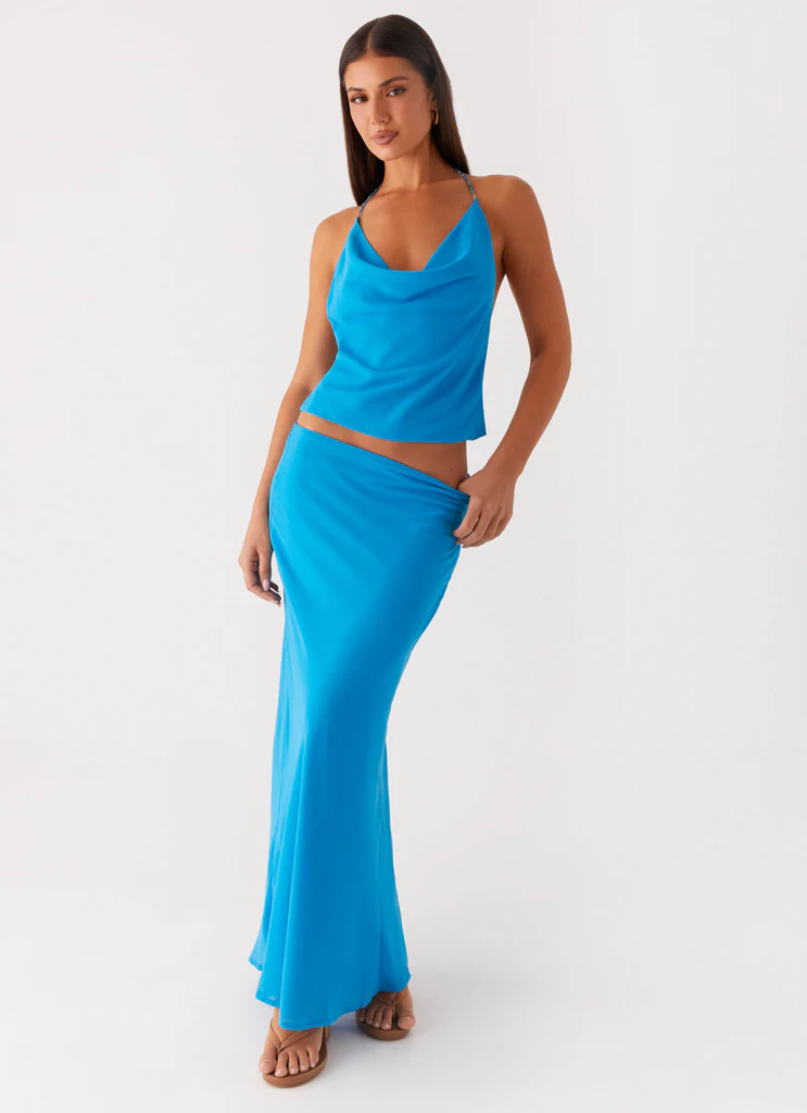 Another Life - Minigonna in chiffon Turquoise