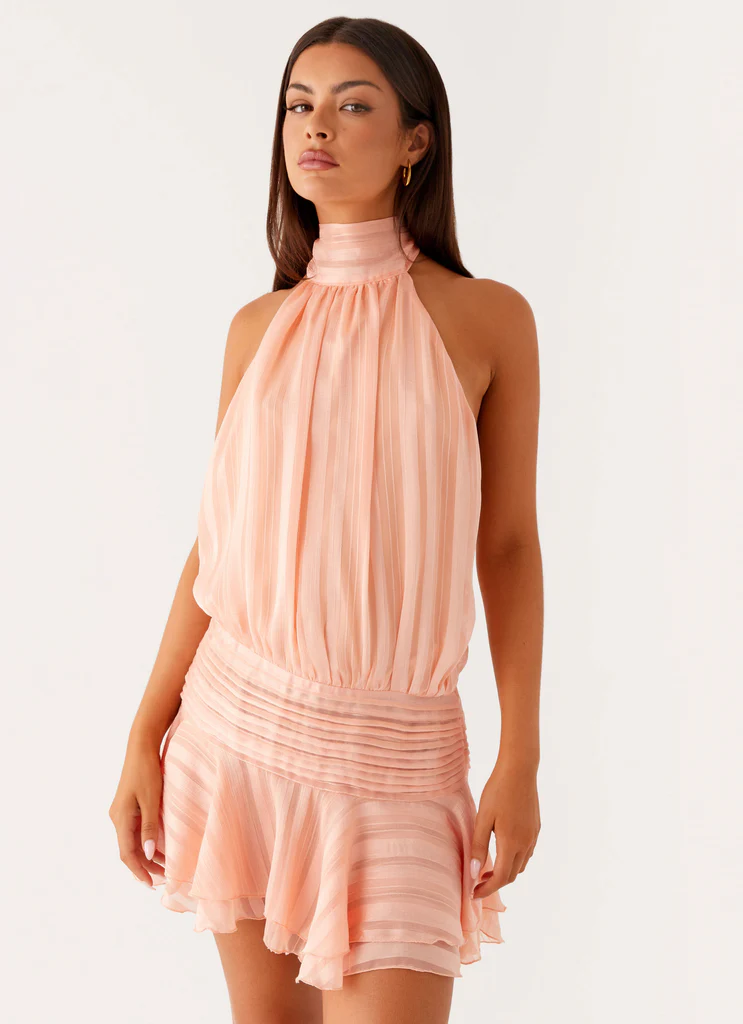 Vestito Mini in Chiffon Willow - Arancione