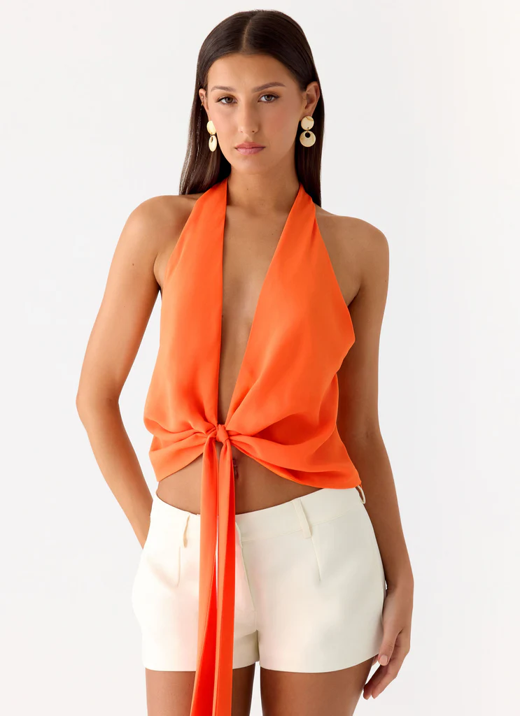 Top con Spalline sul Retro - Arancione