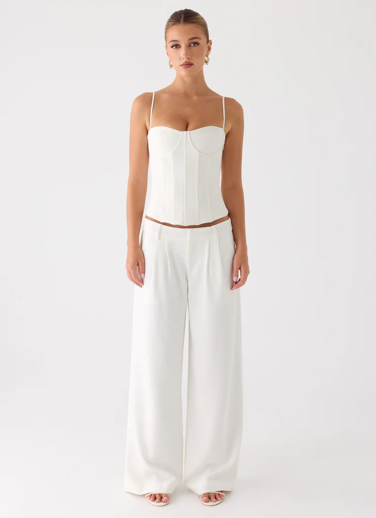 Pantaloni in Tessuto Sartoriale Samuel Low Rise - Bianco