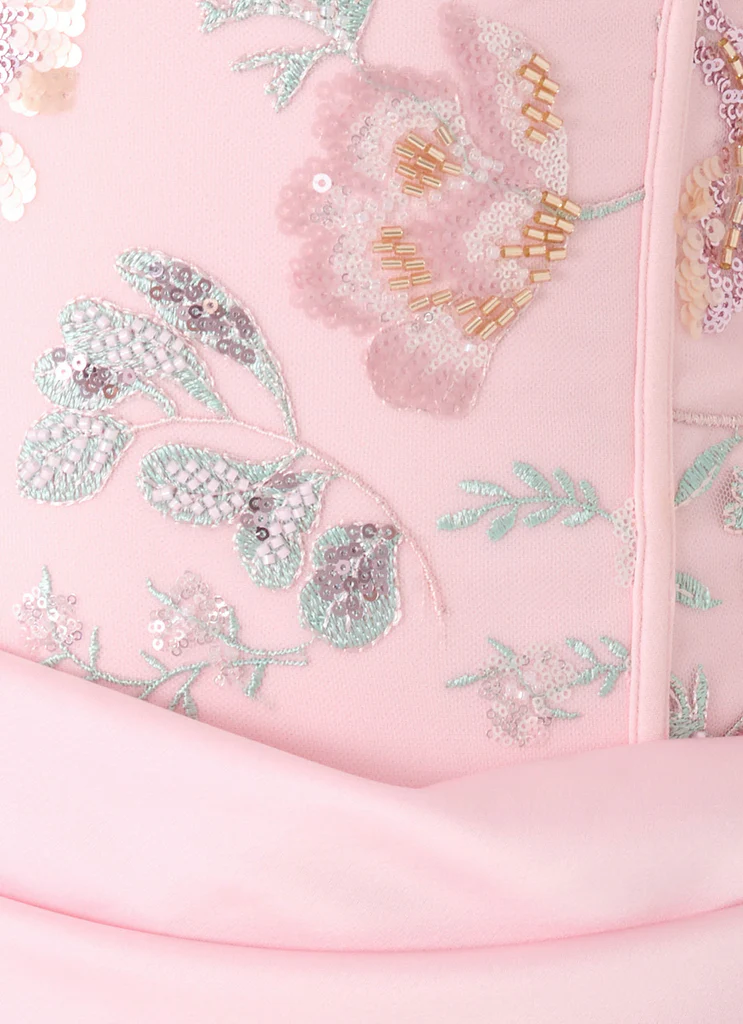 Abito Maxi con Perline Euphoric - Pink Everbloom