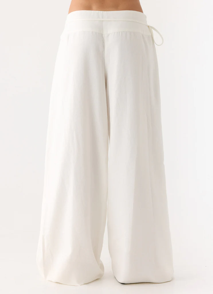 Pantaloni in Lino Isobel - Bianco