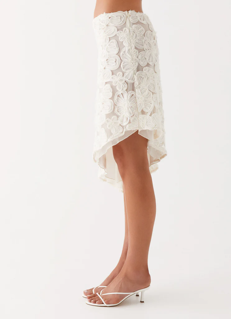 Orchid Breeze Midi Skirt - Avorio