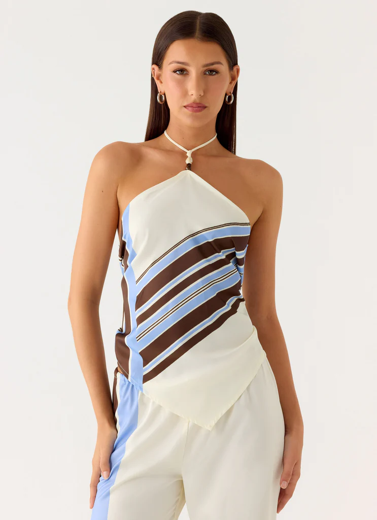 Top Halter Julissa - Strisce Viola