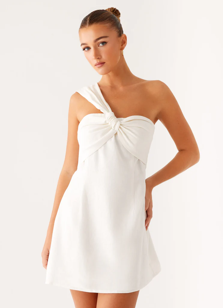 Vestito Mini in Lino Kameron - Bianco