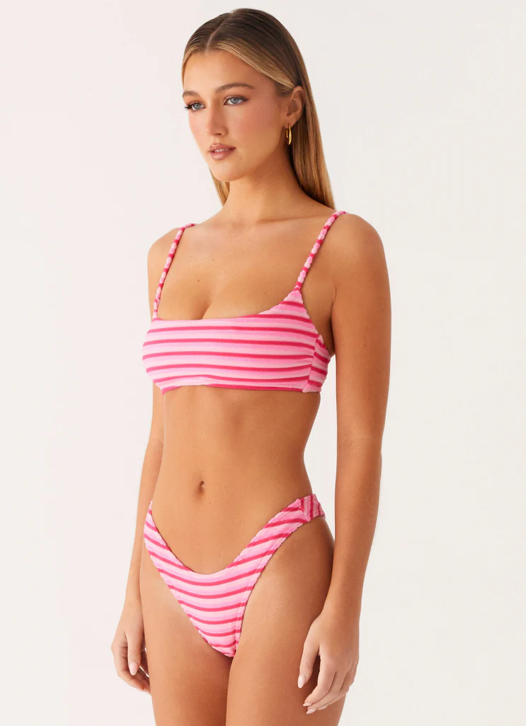 Top per Bikini Mauritius - Strisce Rosa