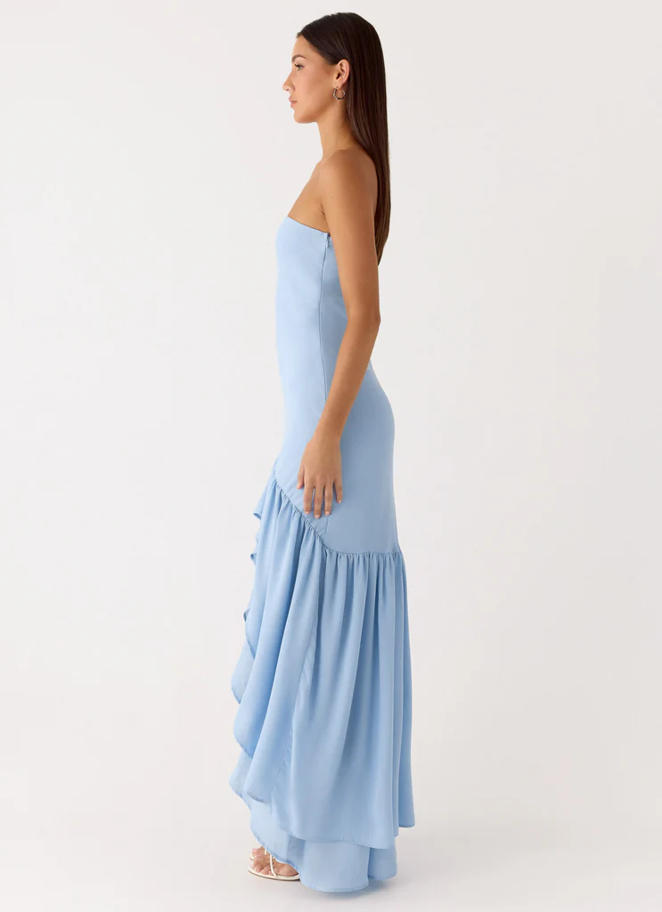 Abito Maxi in Chiffon Evander - Blu
