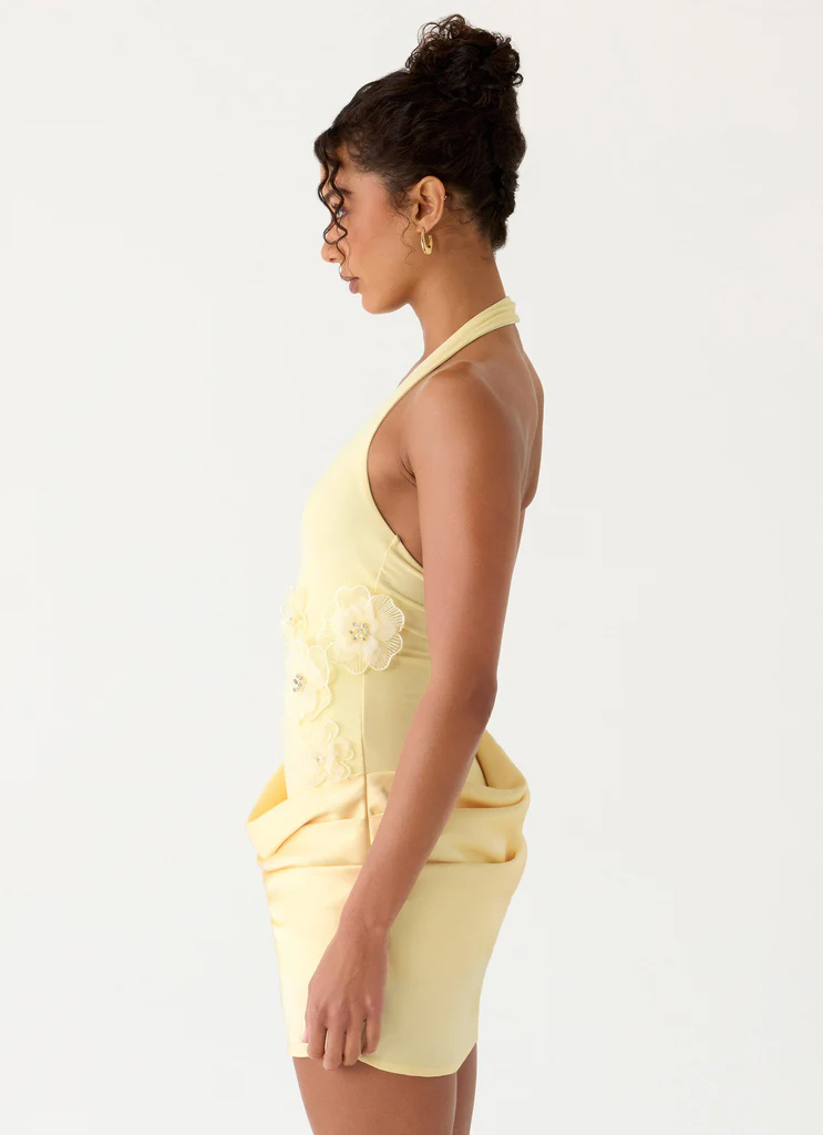 Kimana Halter Mini Dress - Giallo