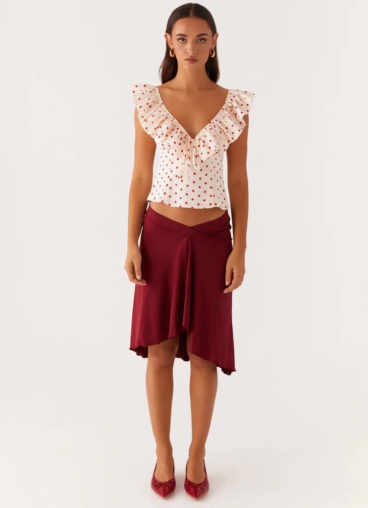 Regan Ruffle Top - Puntini rossi