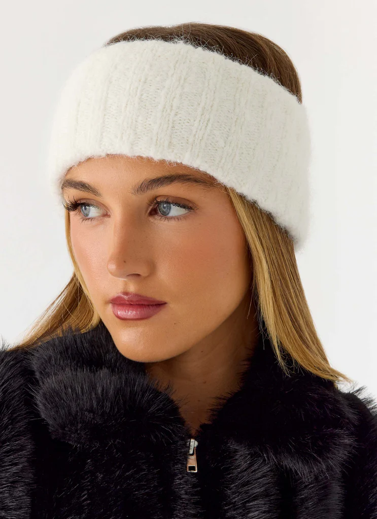 Fascia in maglia Snow Ball - Crema
