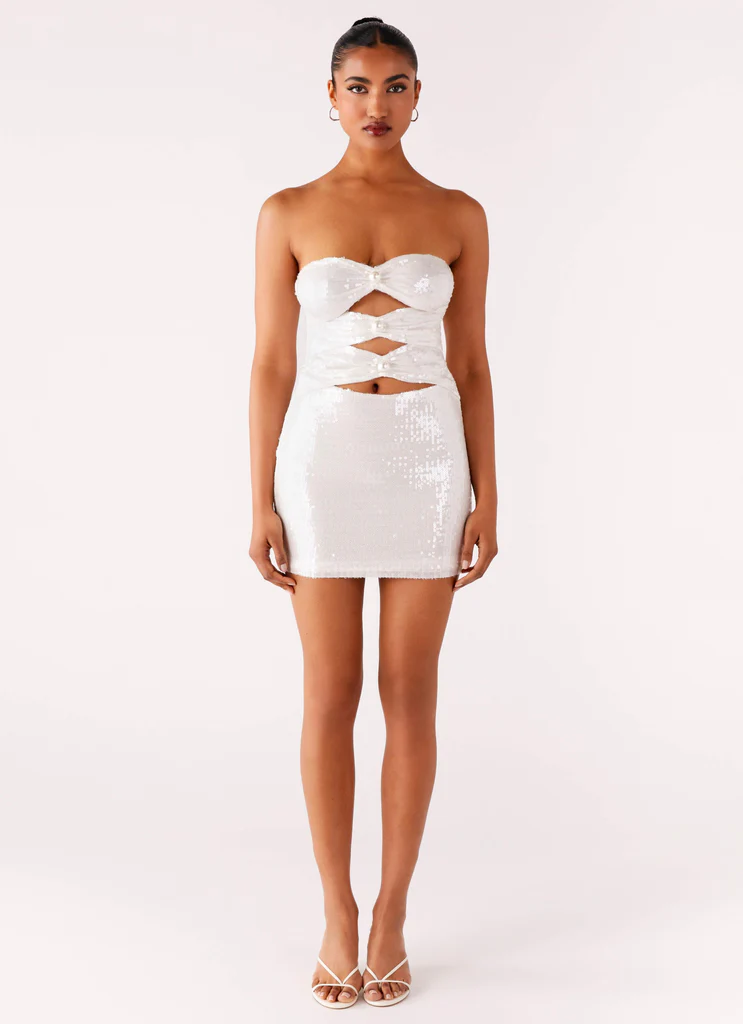 Vestito Mini in Tulle Clyra - Avorio