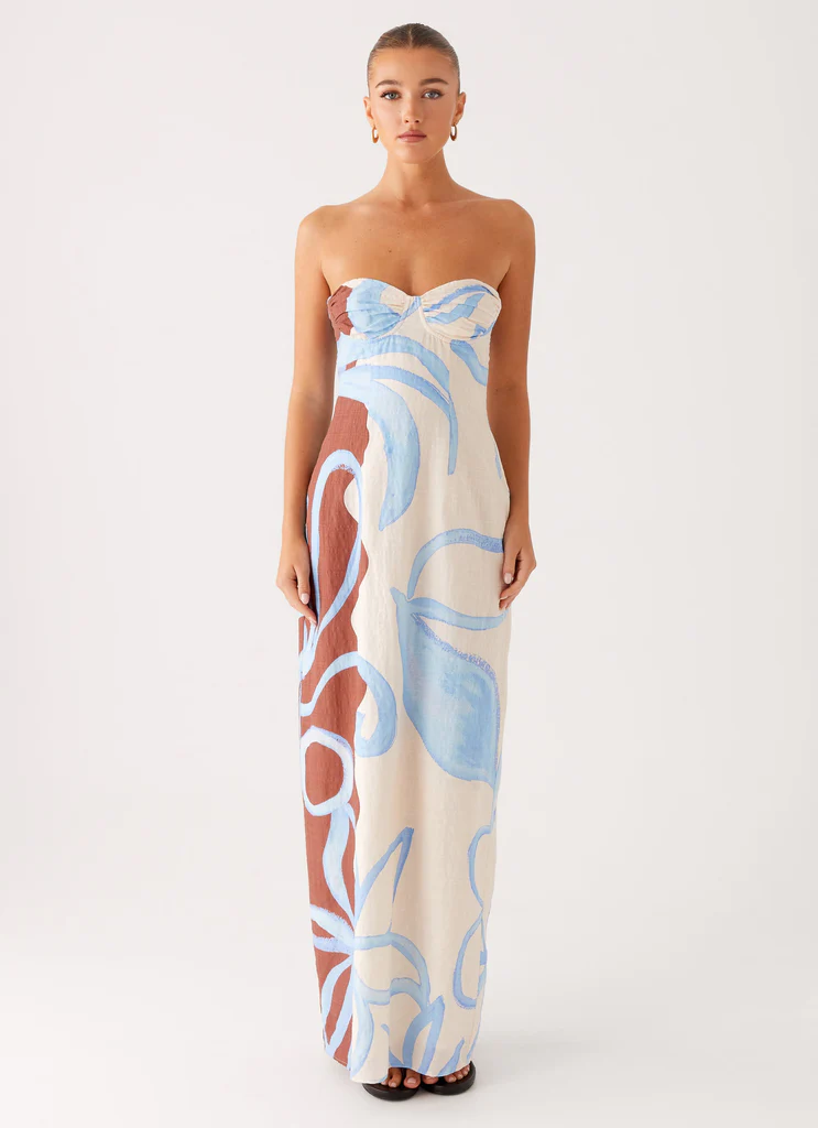 Vestito Maxi Raiden - Stampa Bloom Wave