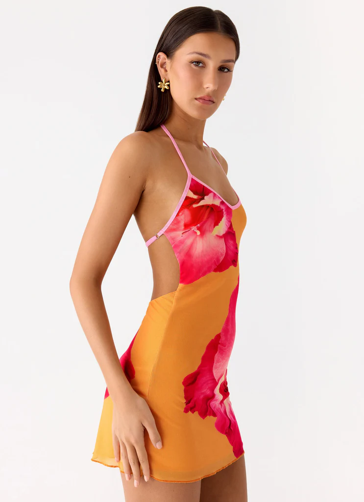 Yura Mini Dress - Spritz Floreale Arancione