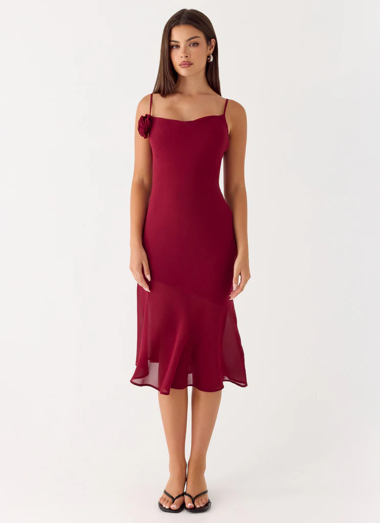 Vestito Midi Anne - Rosso Scuro