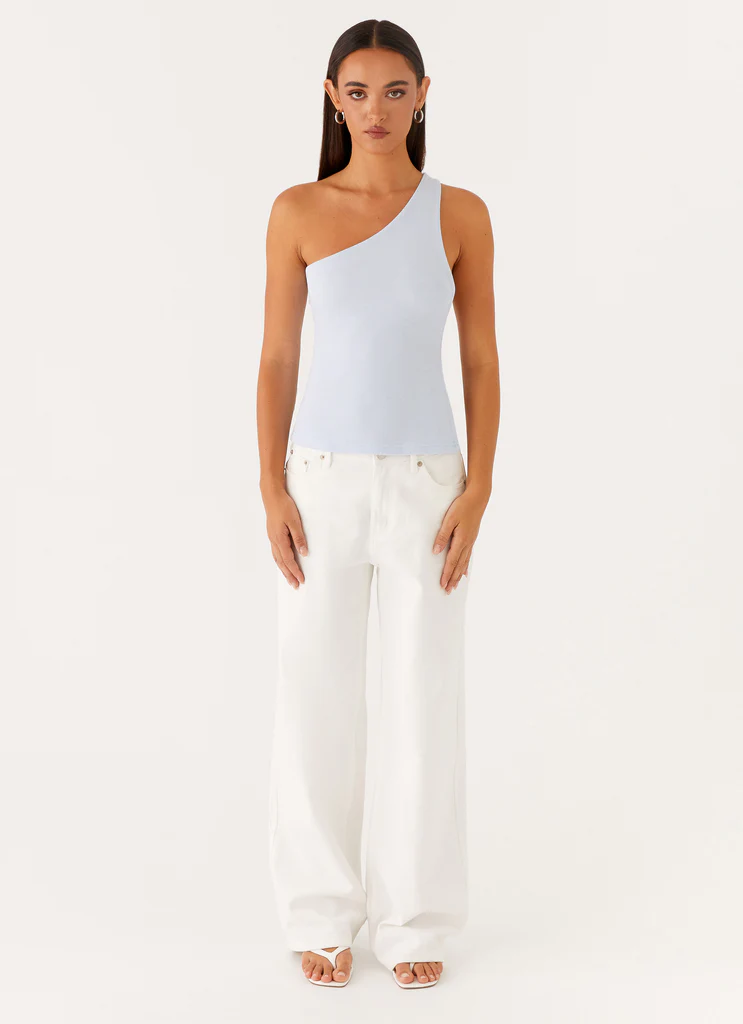 Top a una spalla Safiya - Blu