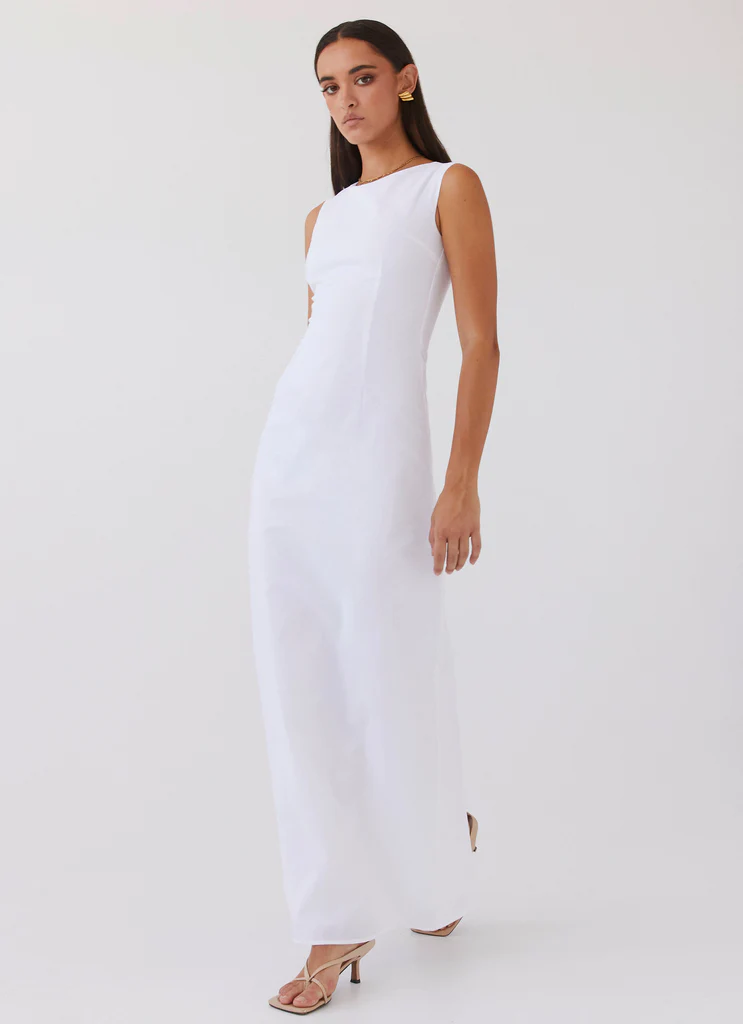 Eloise Abito Maxi a Collo Alto - Bianco