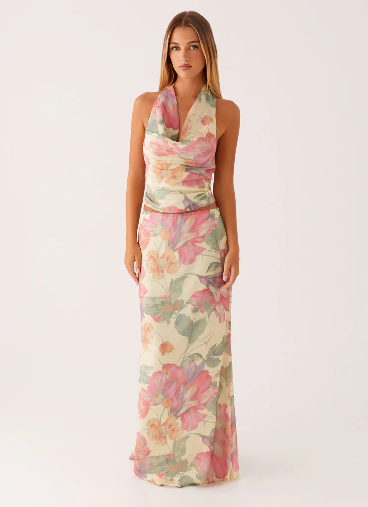 Soulful Low Rise Maxi Skirt – Yellow Peony Soulful Low Rise Maxi Skirt - Yellow Peony