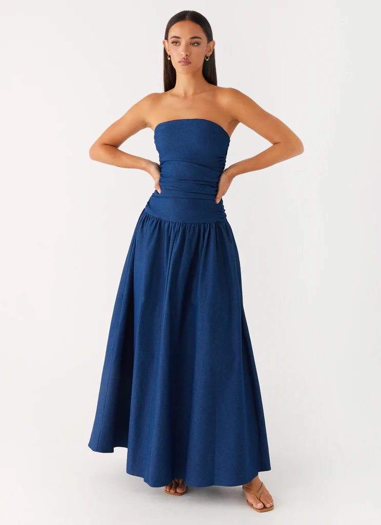 Abito Maxi Denim Carmel - Indigo