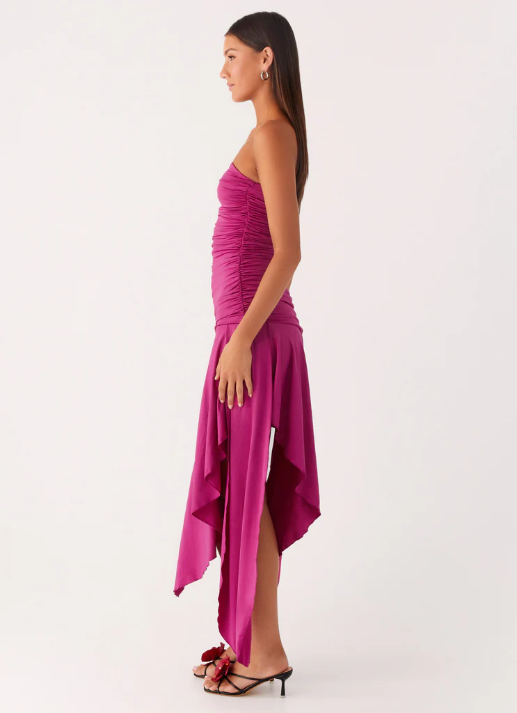 Ora Vestito Maxi Senza Spalline - Fucsia