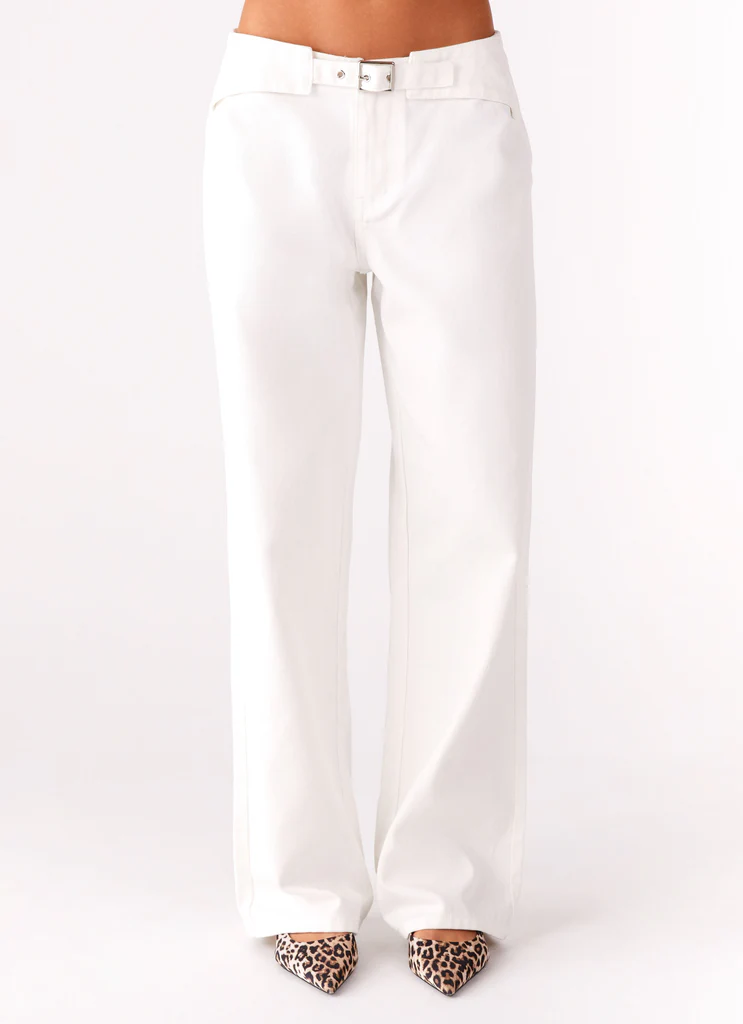 Jeans in Denim a Vita Bassa Texas - Bianco