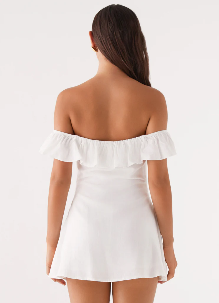 Mini Vestito in Lino Texas Sun – Bianco Mini Vestito in Lino Texas Sun - Bianco