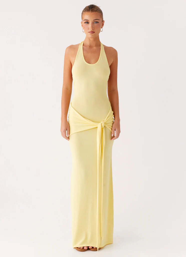 Abito Maxi in Maglia Pina Colada - Giallo