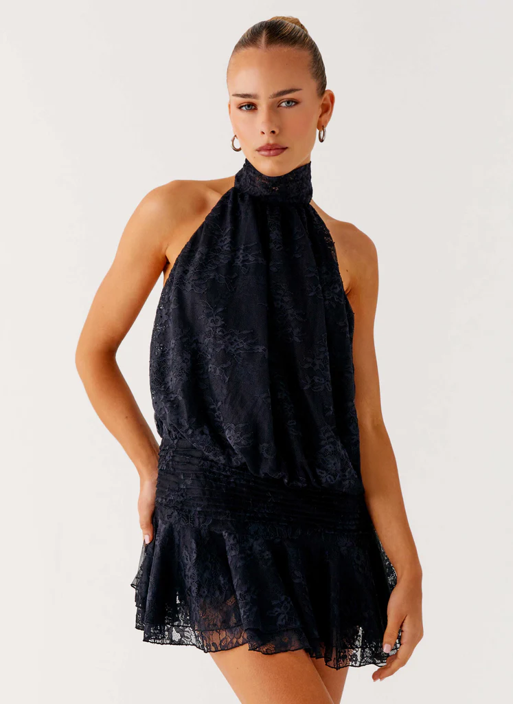 Vestito Mini in Pizzo Willow - Nero