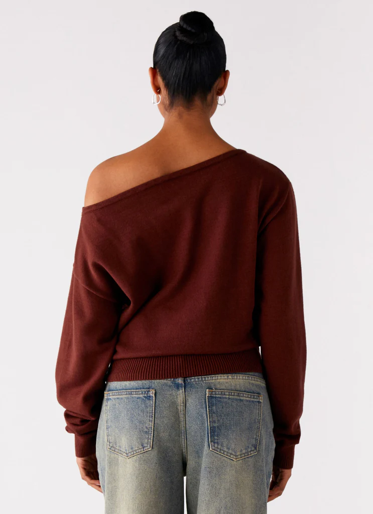 Top Asimmetrico Jaelin - Cioccolato