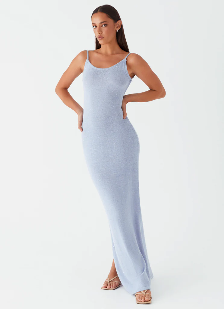 Abito Maxi Scarlett Steel - Azzurro Polvere