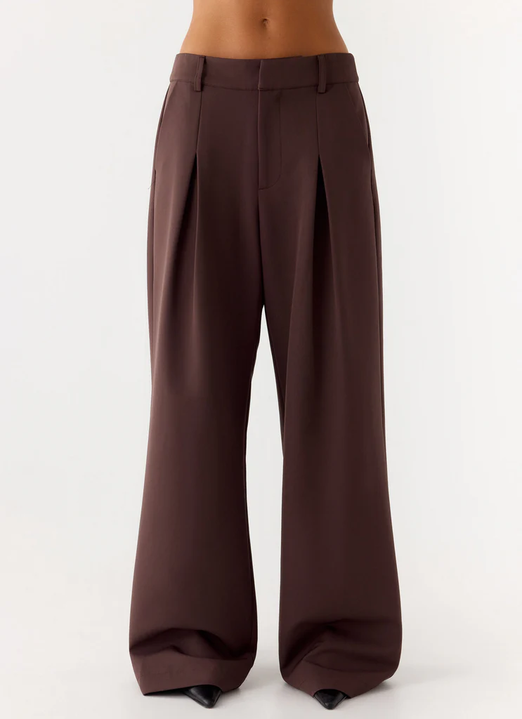 Pantaloni Sora a Vita Bassa - Cioccolato Scuro