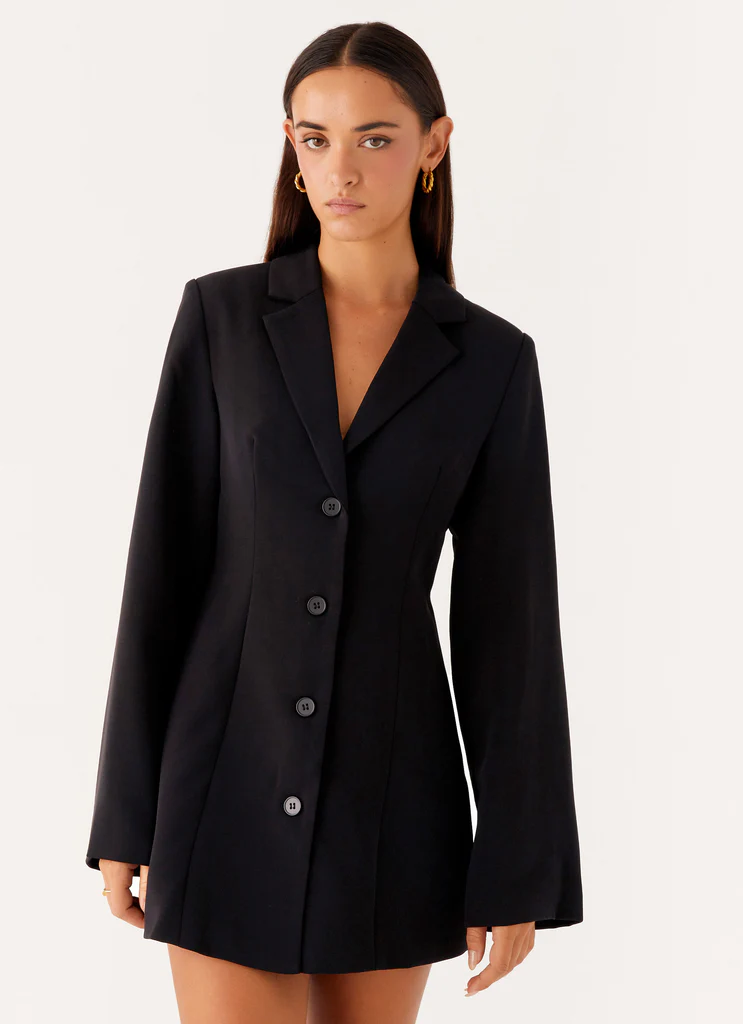 Albi Fitted Blazer Mini Dress - Nero