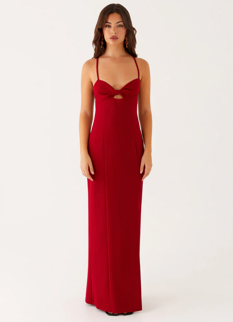 Abito Maxi Heartbreaker - Rosso Scuro