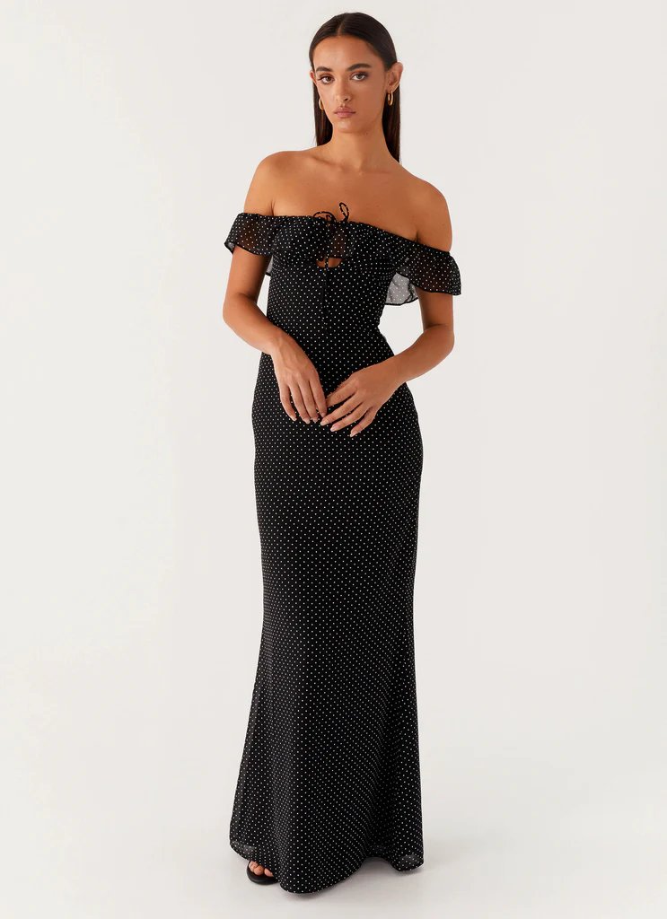 Abito Maxi Cherry Scarlet - Puntini Neri