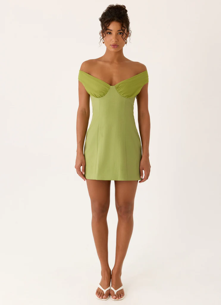 Caterina Mini Dress - Verde Foglia